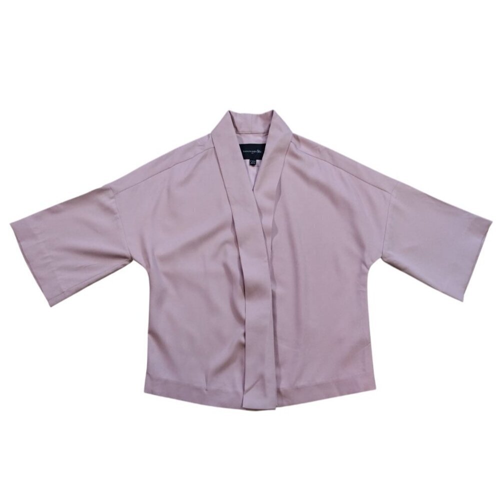 Banana Republic Petite Kimono Open Front Blouse Pink PXXS Polyester.